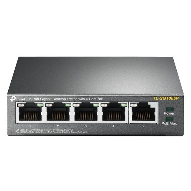 5P TP-Link SG1005P Metall mit 4 PoE-Ports