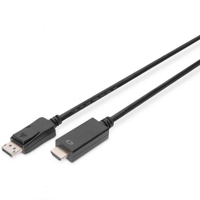 Digitus Displayport > HDMI (ST-ST) 2m Adapterkabel 4K 60Hz Black