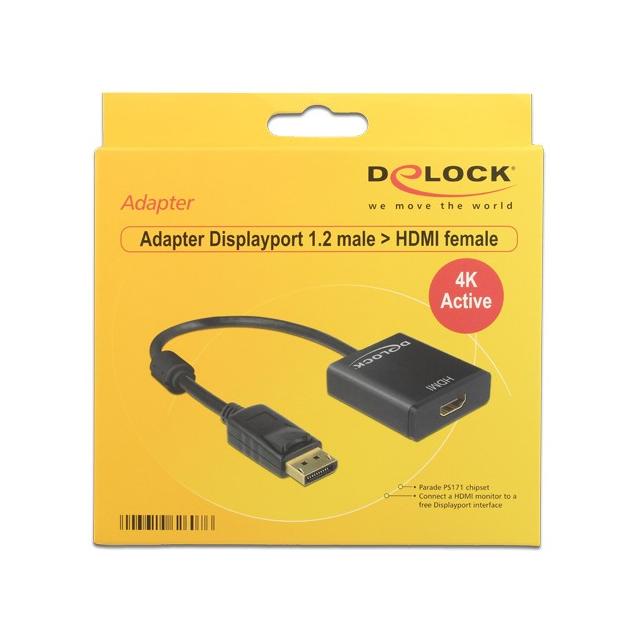 DeLock DisplayPort 1.2 > HDMI (ST-BU) Adapter 4K Schwarz